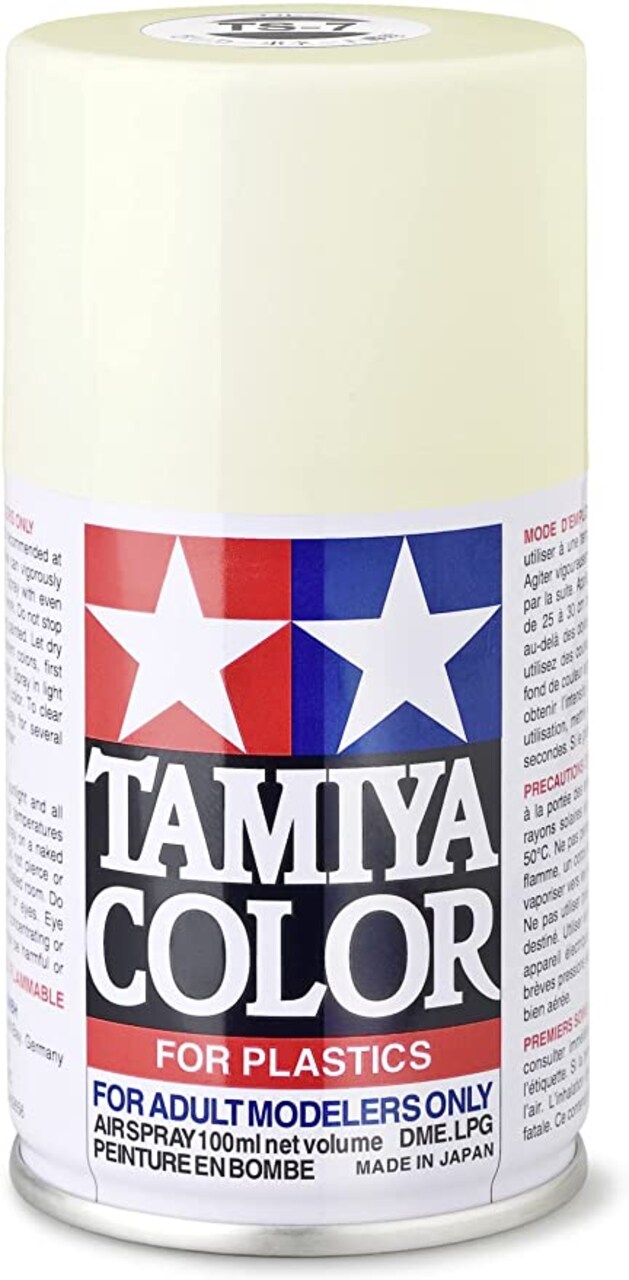 Tamiya TS-7 Racing White, 100ml Spray Lacquer Paint For Plastics